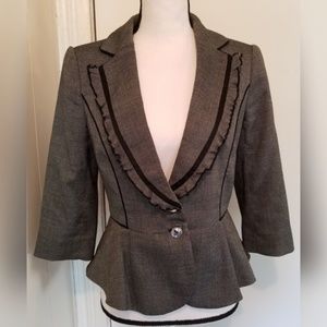 White House Black Market Jackets & Coats - White House Black Market Gray Black Blazer Peplum White House Black Market Jackets & Coats - White House Black Market Gray Black Blazer Peplum